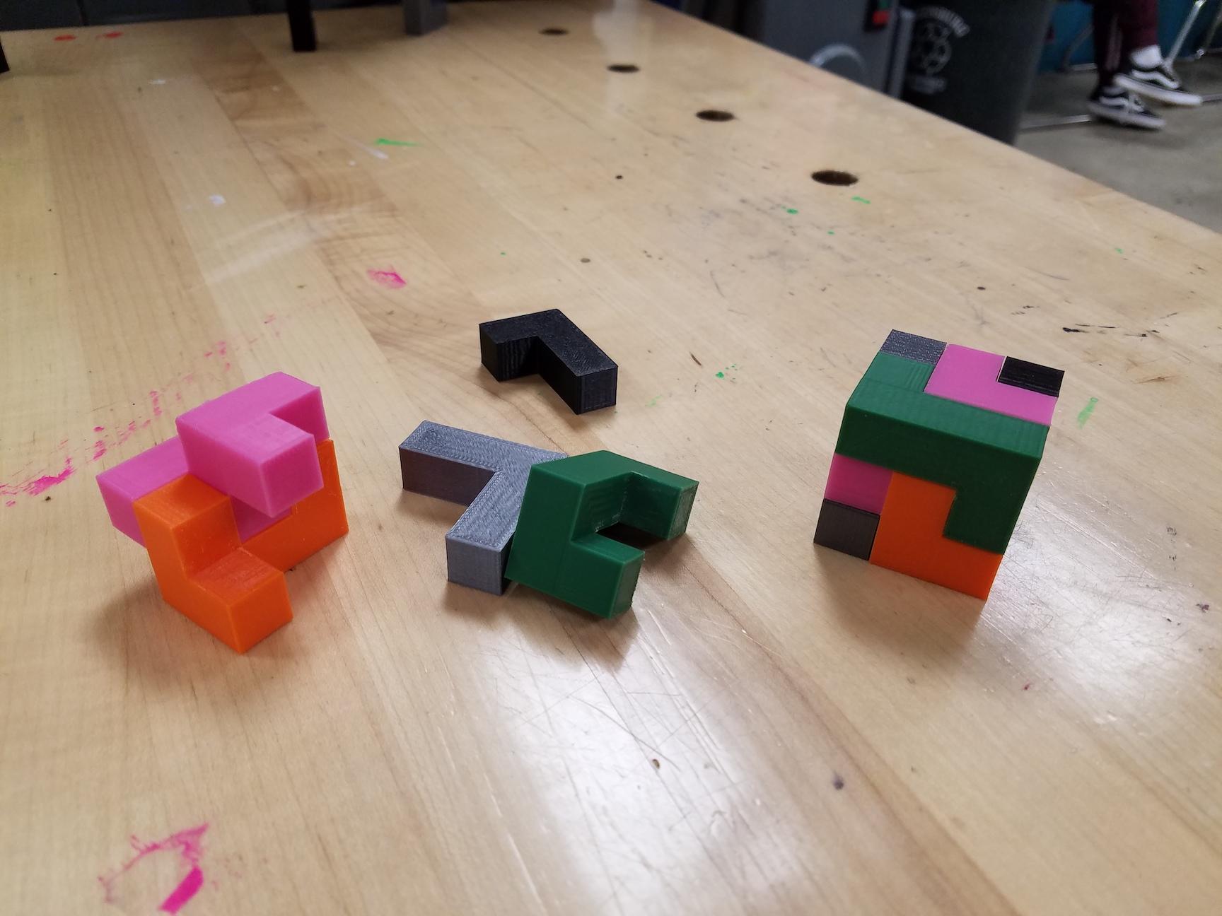 the finished puzzle cubes