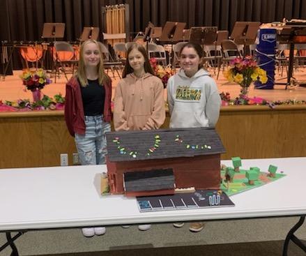 Second place a the middle school level went to the team of Riley Joyce, Samantha Seech, and Sydney Mularski