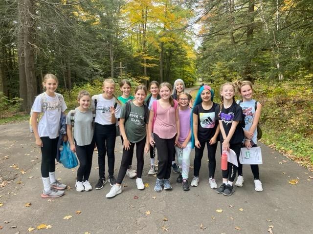 Trafford 6th-graders enjoying the fall foliage