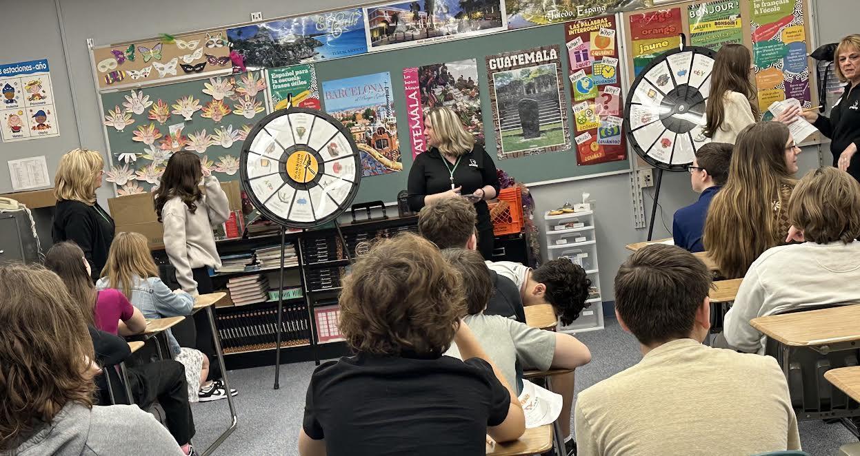 Students got to spin the ‘Wheels of Reality’